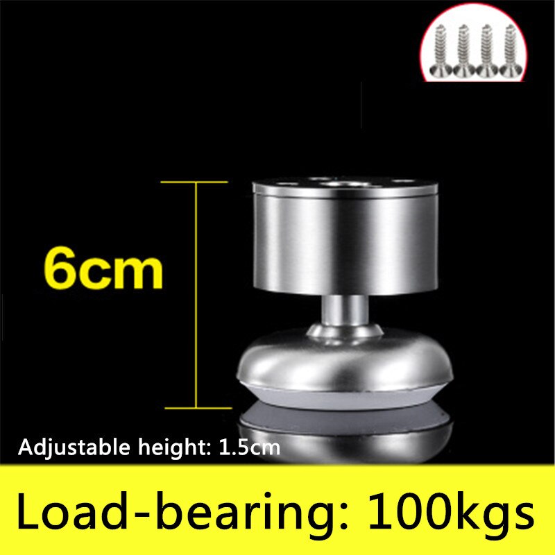 3.5cm-30cm Height Adjustable Furniture Legs Feet Cabinet Legs Stainless Steel Table Sofa Metal Foot With Screws: 6cm