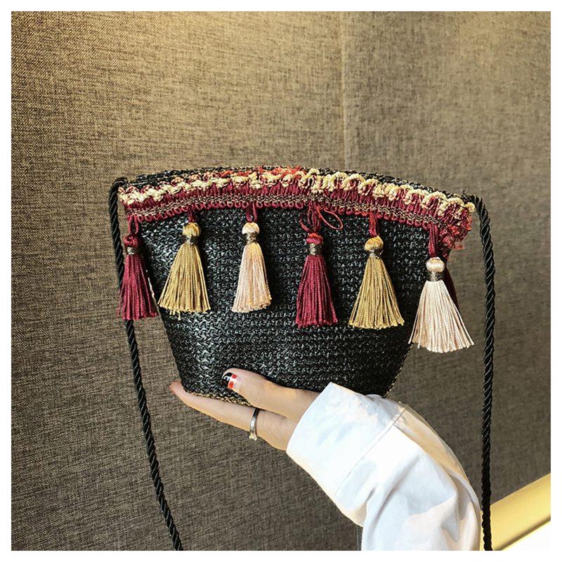 Sacola de ombro lona para férias feminina, zíper dourado: Black