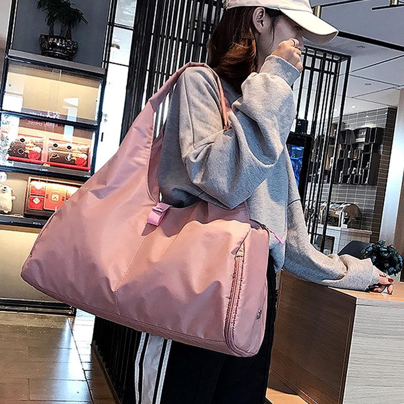 Rosa svart sport gym träningsväska män kvinnor fitness gymnastik åkpåse
