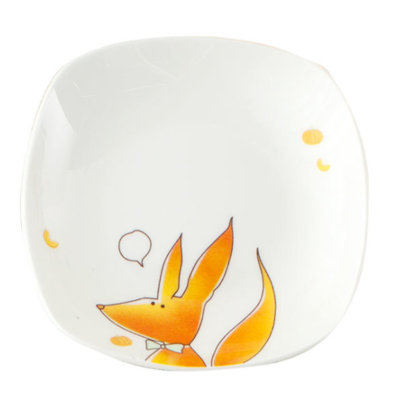 Os chine mignon Snack plat dessin animé carré soucoupe plats enfants gâteau Snack fruits salade assiette cuisine petit déjeuner plateaux ensemble de vaisselle: 5