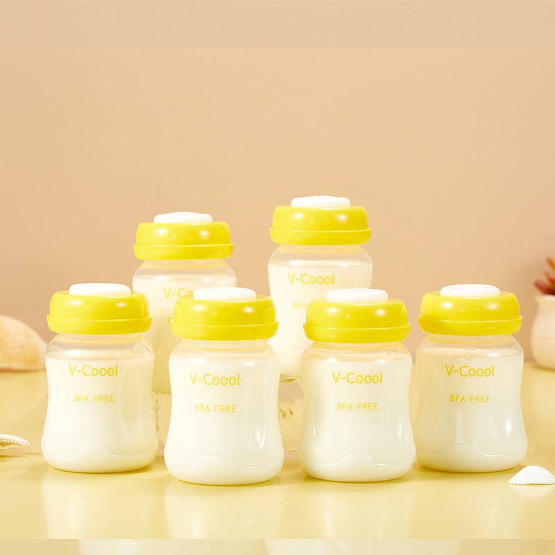 Baby Moedermelk Fles Opslag Draagtas Zuigeling Fles Borstvoeding Mummy 6 Stks/set Borstkolf Melk Veiligheid Zegel Flessen BNA016