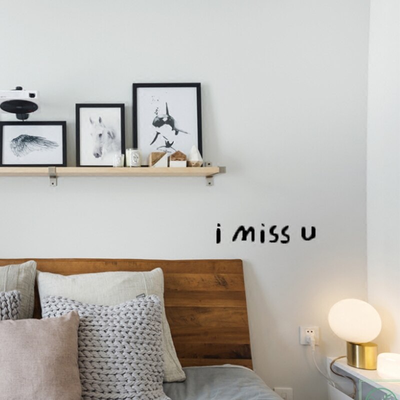 Nordic Ins I Miss You Letter Stickers Quote PVC Wall Decals Lettering Art Words Wall Stickers Home Decor Living Room Decoration