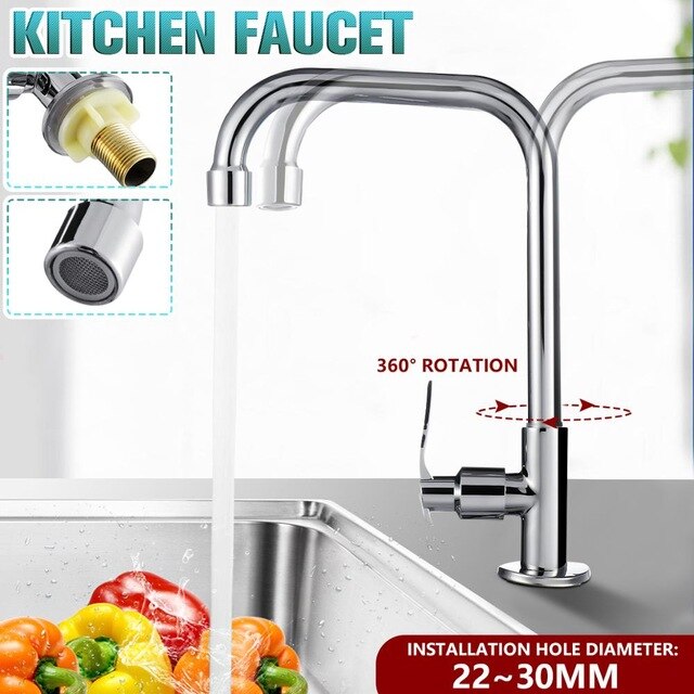 Dual Water Outlet Mode 360 Degree Rotation Kitchen Single Cold Faucet Brass Kitchen Sink Faucet Single Hole Kitchen Faucets