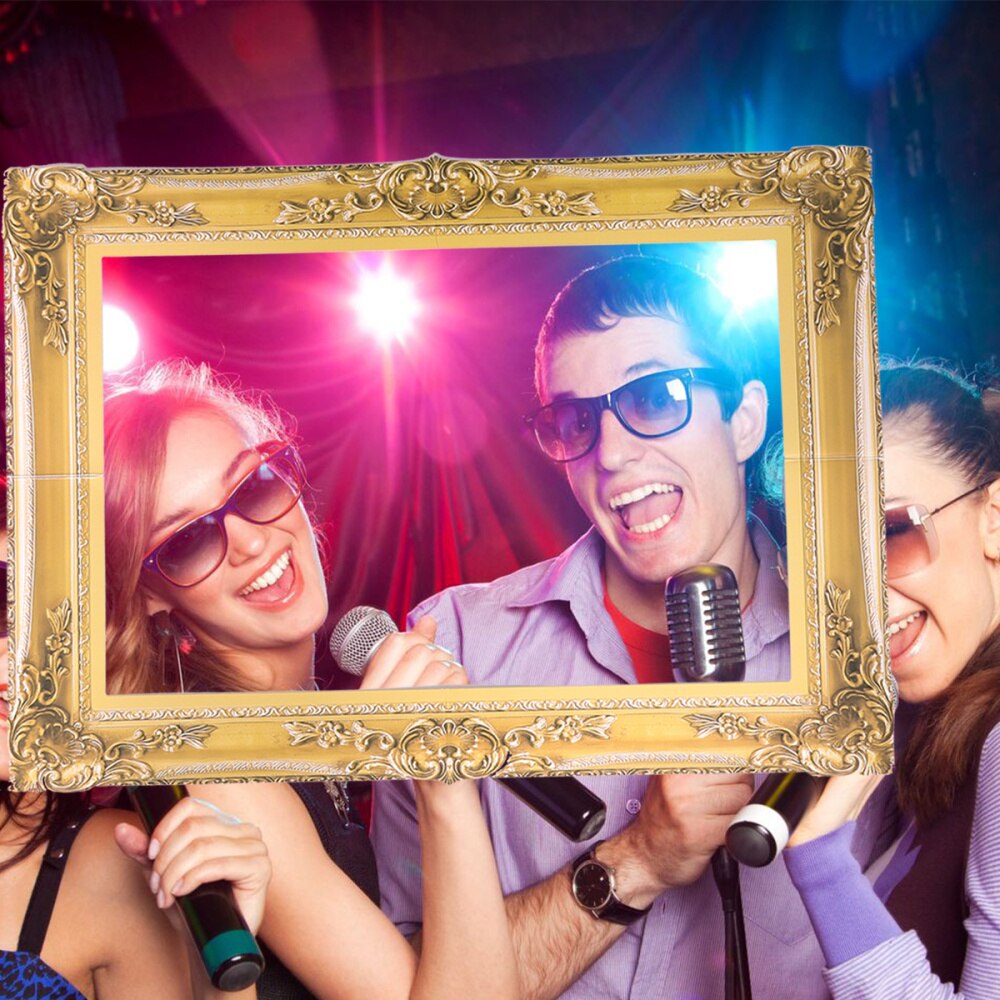 DIY Paper Picture Frame Cutouts Antique Photo Booth Props for Wedding Birthday Party (Gold): Default Title
