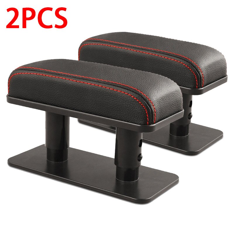 Cojín Universal para Reposabrazos de coche, almohadilla protectora para brazo, Codera de cuero Pu, posición de copiloto principal, antifatiga: 2pcs Red line