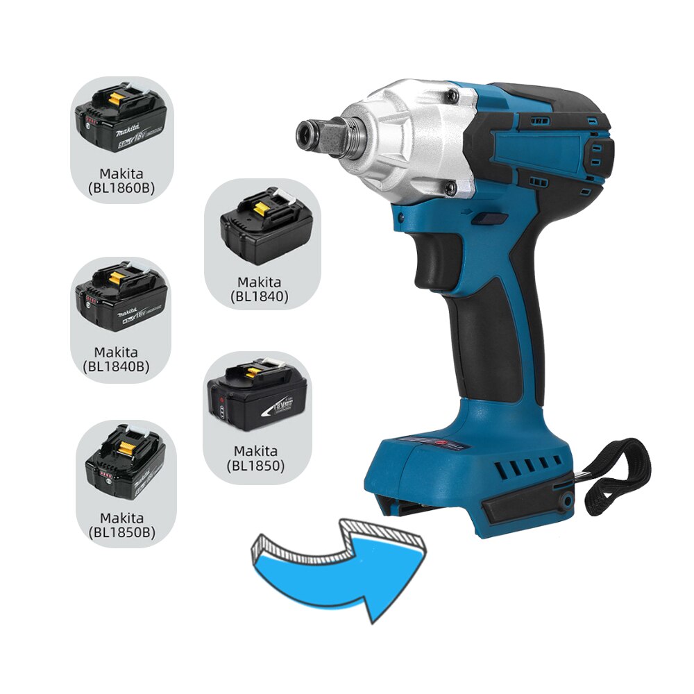 2-in-1 Electric Brushless Impact Wrench 18V 588 Nm screwdriver 1/2 Socket Wrench Drill Driver Power Tool For Makita Battery