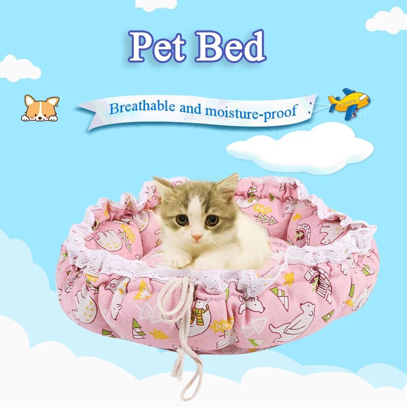 Pet Dog Nest flower Bud Nest Pumpkin Nest Small Dog Kennel Cat Nest Pet Mat Sleep Nest For Cat Teddy Chihuahua Bed