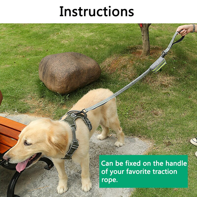 Dog Poop Dispenser With Double Zipper Leak-Proof Dog Waste Bags Oxford Cloth Waste Bag Dispenser Dog Poop Holder