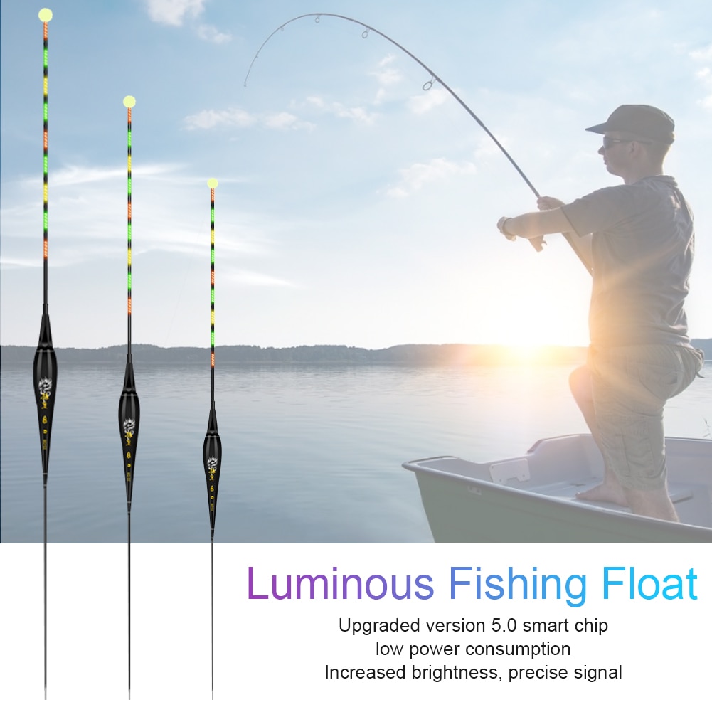 Smart Fishing Float Kleur Veranderende Lichtgevende Vissen Float Led Licht Nacht Vissen Automatisch Alarm Bite Haak Elektronische Vlotter