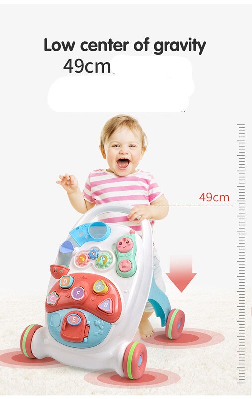 Baby toddler walker anti-o-ben multifunktionel anti-rollover dreng baby pige toddler kan sidde folde elev: Default Title