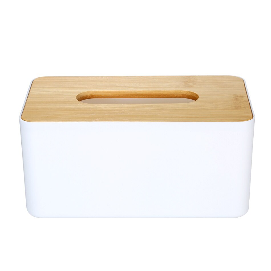 Moderne Tissue Box Servet Case Weefsels Papier Rolhouder Met Natuurlijke Bamboe Cover Plaat Ronde Tissue Box Voor Thuis Kantoor hotel: Rectangular