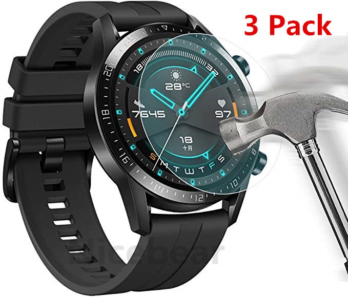 3 paquets pour Huawei Watch GT 5 4 3 2 46mm GT2 Pro Honor Magic 2 (46mm) protecteur d'écran en verre trempé 9H protection pour montre intelligente