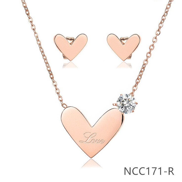 jewelry jewelry set, jewelry set Love Heart Honey Earring Necklace Beauty Women NCC171: NCC171-R