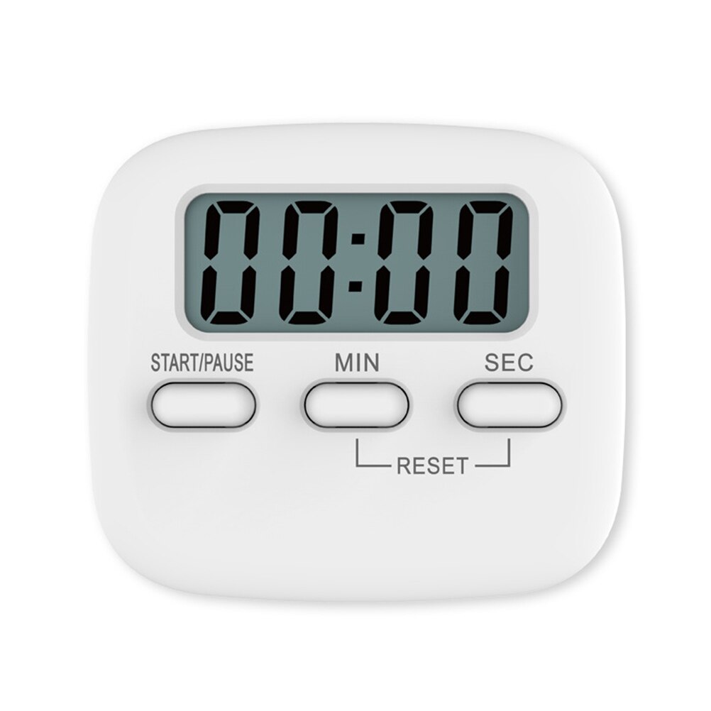 1pcs Kitchen Timer Big Digits Loud Alarm Magnetic Backing Stand with Large LCD Display for Cooking Baking Sports Games: White