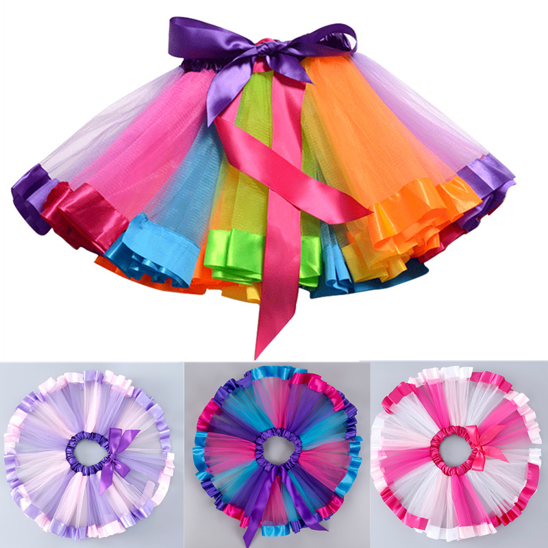 Baby Meisjes Tutu Rokken Kinderen Elastische Taille Pettiskirt Peuter Meisje Prinses Tule Rok Kleurrijke Eenhoorn Mini Rokken Kleding