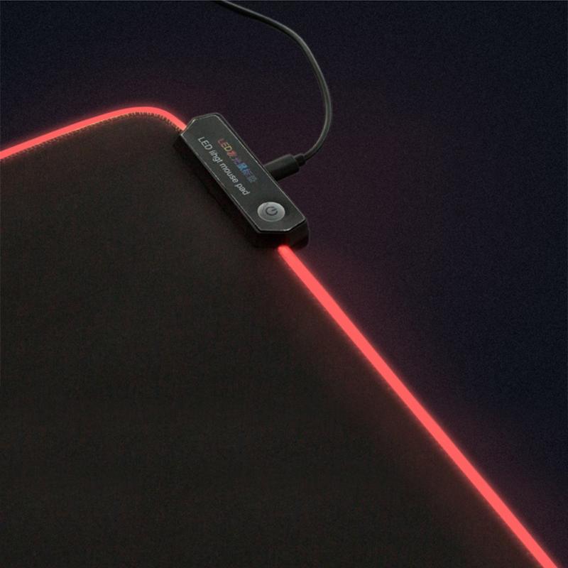 RGB Gaming Mouse Pad Large Rubber Base LED Lighting Extended Gaming Mouse Pad Keyboard Pad Mat Anti-Slip For Computer PC Laptop