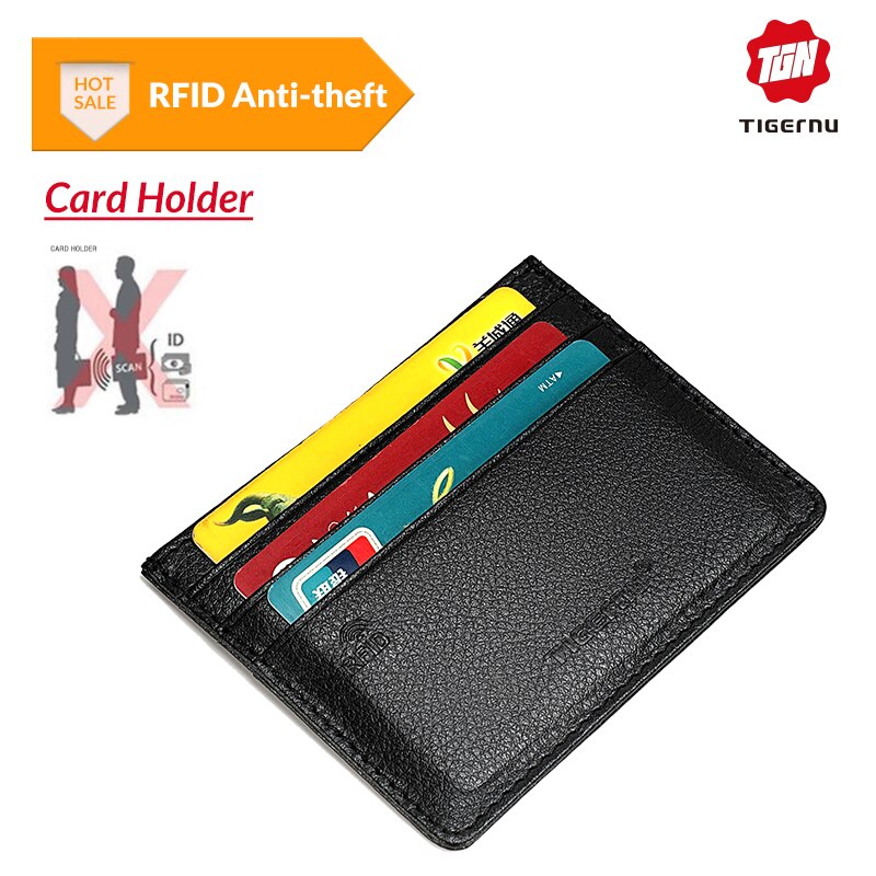 Tigernu RFID borsa per carte antifurto porta carte da uomo ultrasottile portafoglio piccolo da uomo in pelle artificiale leggera Mini borsa per uomo