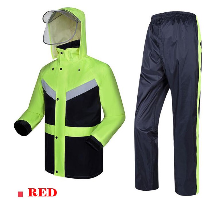 hi vis lime green men's rain wear waterproof jacket with pant reflective rain suit