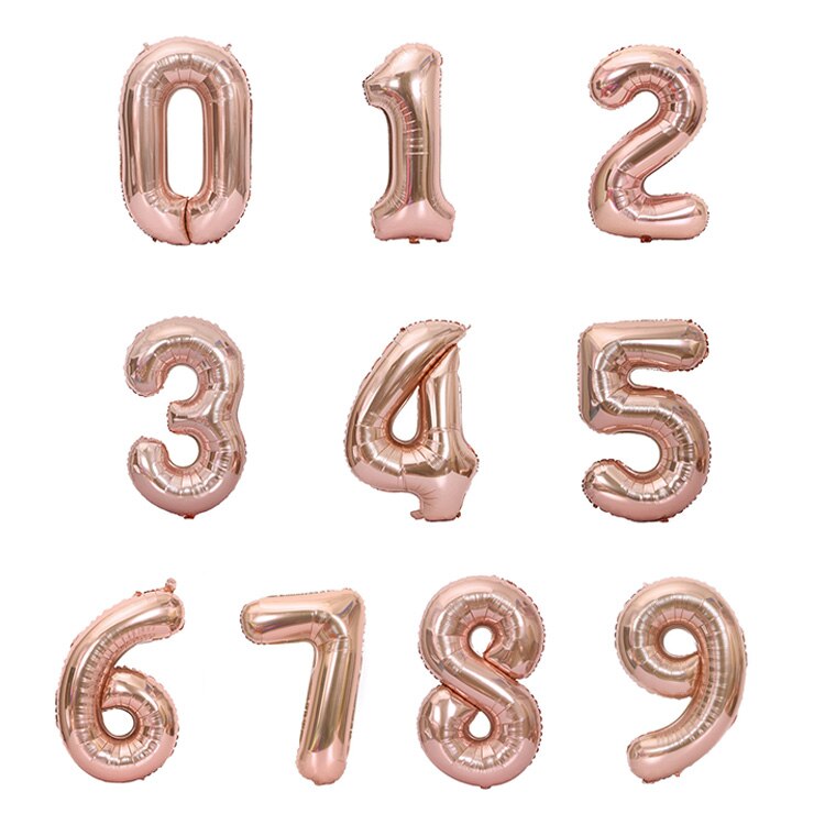 Rose Gold Wedding Birthday Party Balloons Happy Birthday Letter Foil Balloon Baby Shower Anniversary Event Party Decor Supplies