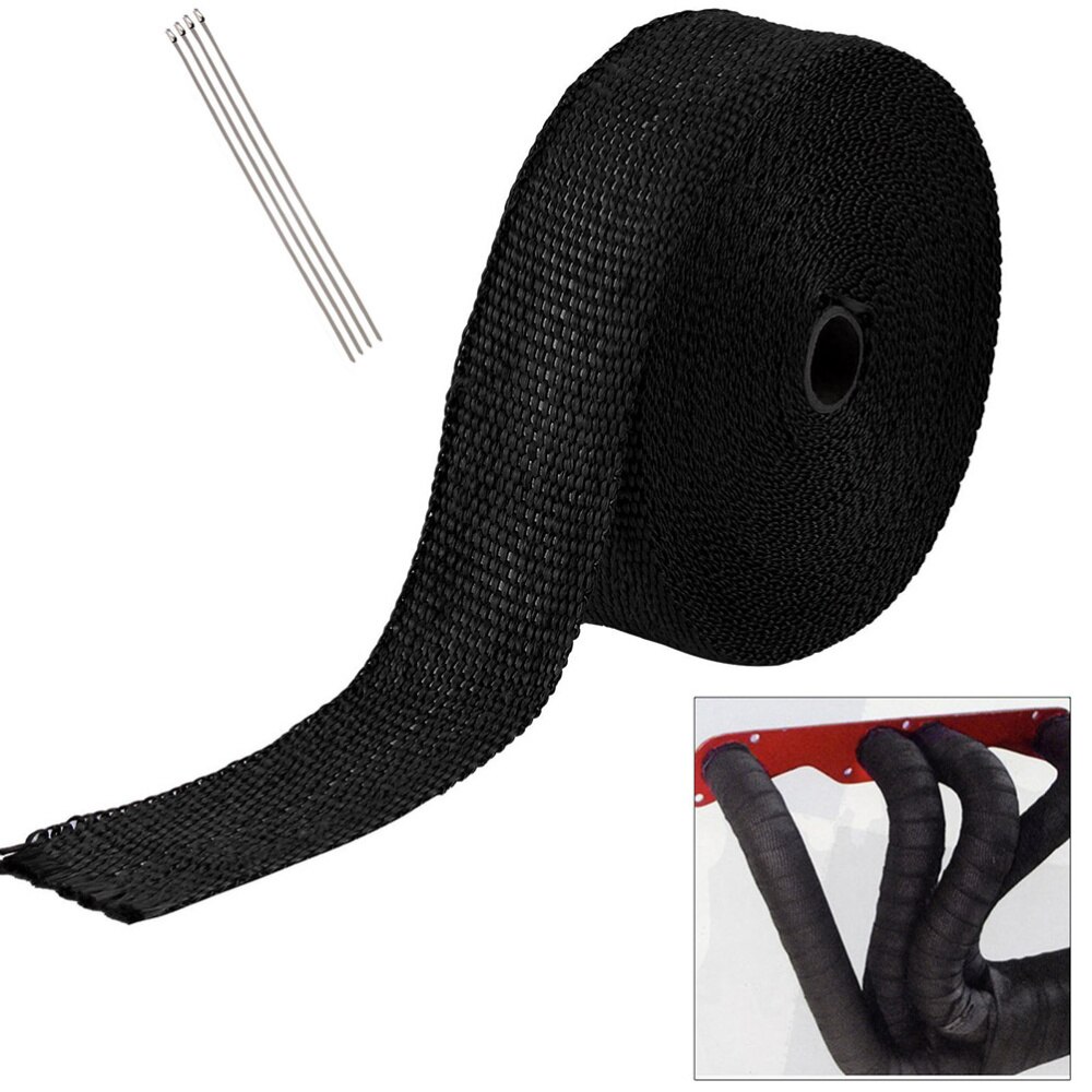 1 pc Exhaust Heat Wrap High Temp High Temperature Heat Insulated Downpipe Resistant for Water Heater