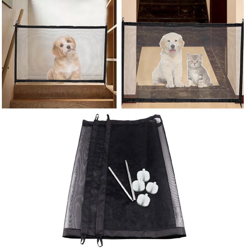 Pet Dog Mesh Fence Gate Safe Guard Safety Enclosure Dog Fences Dog Gate The Ingenious Mesh Magic Pet Gate Pet Supplies