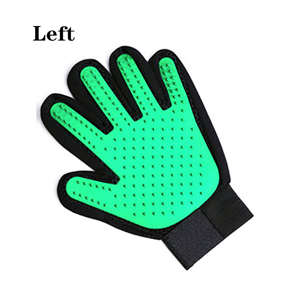 Gants de toilettage pour chiens et chats, brosses en Silicone, pour le bain, plusieurs couleurs: Green Left