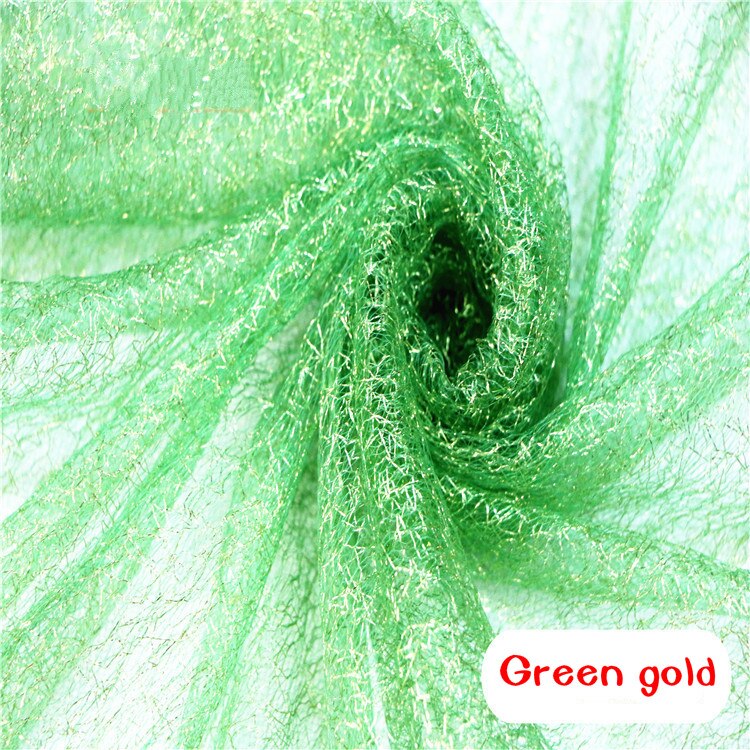 Sølv stof / mesh silke kaos kaos guld mesh stof / materiale rodet net net gaze / bryllup gaze stof / garn dekoration: Grøn