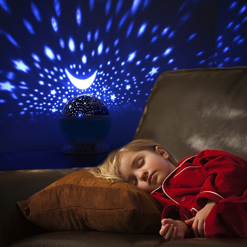 Led Night Light Star Projector Moon Sky Roterende Batterij Operated Bedlampje Voor Kinderen Kids Baby Slaapkamer Nursery planetarium star projector