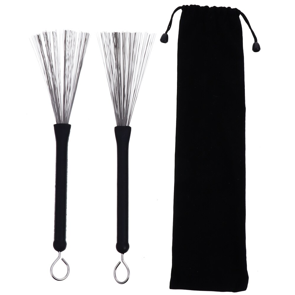 1 Pair Retractable Drum Brushes Drum Wire Brushes Drum Sticks Brush with Bag: Default Title