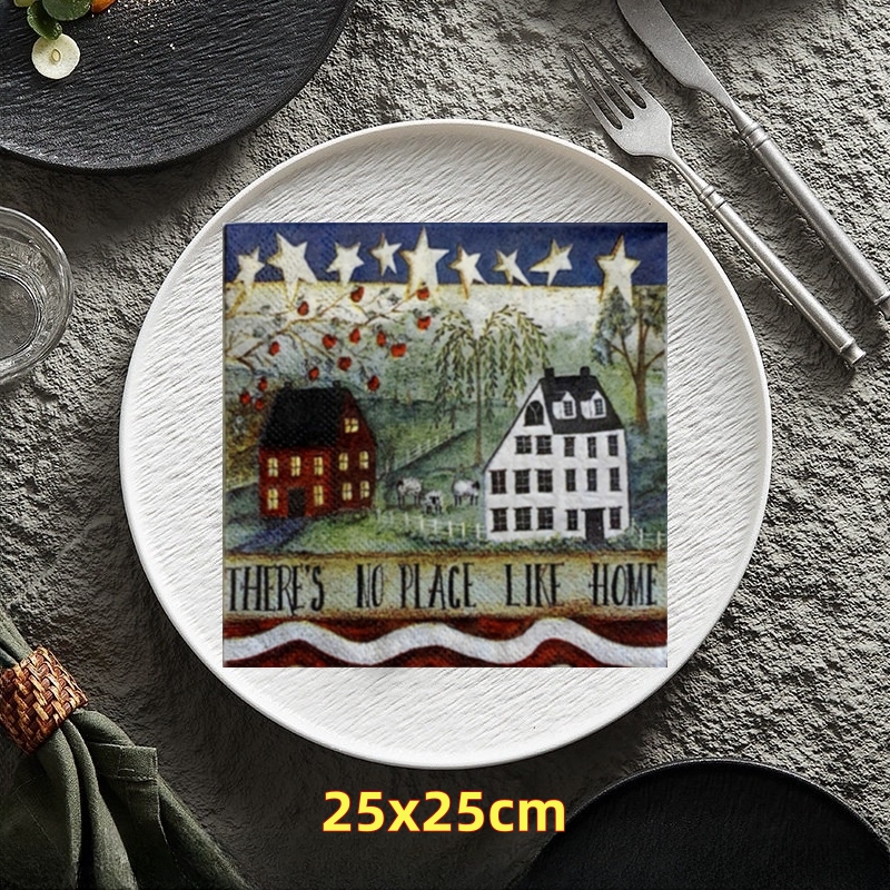 20 stk/pakke blomster vintage retro landlig bord decoupage papirservietter blomsterserviet papirlommetørklæde til festdekorationer: Orange