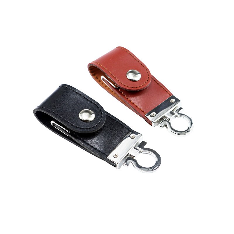 USB flash drive Leather metal keyring Pendrive creativo USB 2.0 32gb 16gb 8gb 4gb