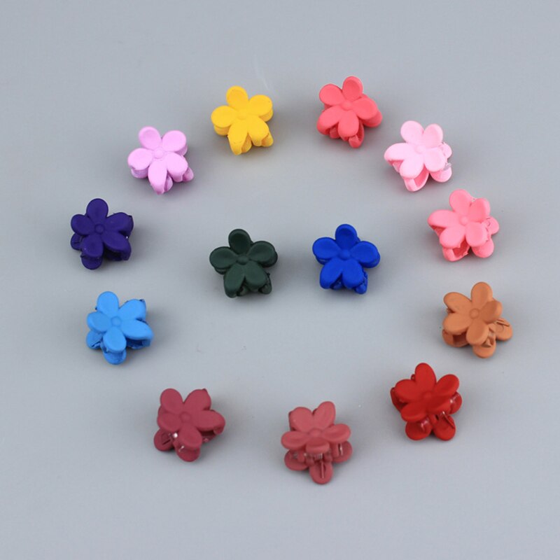 Pequeño gancho para el pelo para niña pequeña, horquilla con flor de Color caramelo, accesorios para el pelo de niños, 10 Uds.