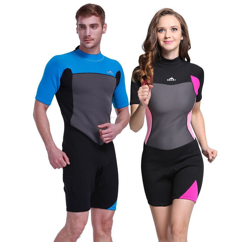 Combinaison de plongée en néoprène 2mm pour hommes et femmes, tenue chaude une pièce, à manches courtes, pour le surf, le snorkeling, la protection contre les éruptions cutanées