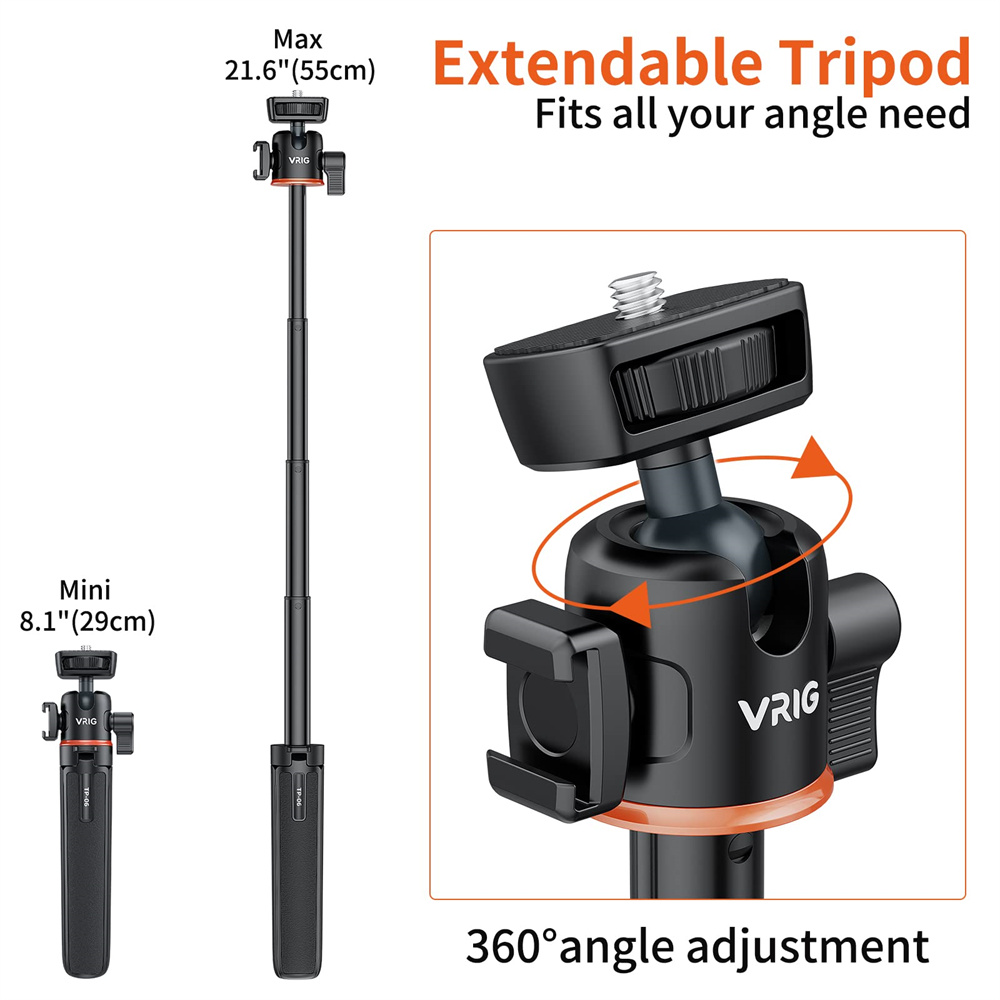 Trípode magnético extensible para Selfie Stick w 1/4 ", anillo de montaje para teléfono celular, soporte para Magsaf, iPhone 15, 14, 13, 12