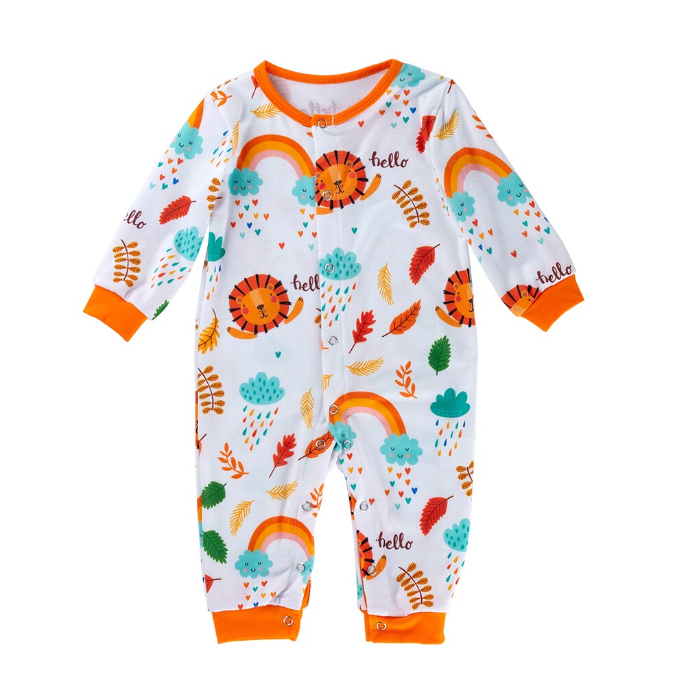 0-24 Maanden Verjaardag Toevallige Baby Peuter Baby Meisjes &amp; Jongens Jurk Lange Mouw Jumpsuit-Lente Kids Kleding-Cartoon Afdrukken: 24M