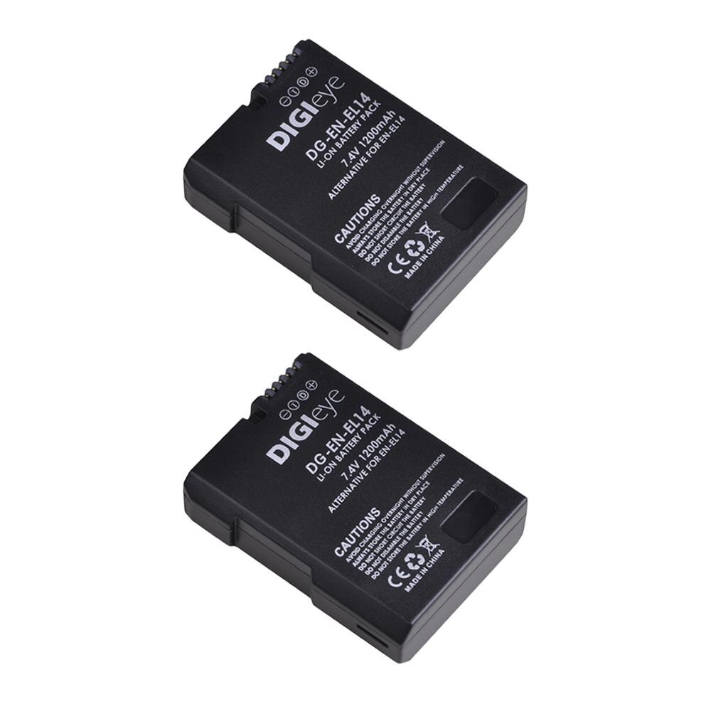 7.4V 1200Mah EN-EL14 EN-EL14A ENEL14 Batterij Voor Nikon D3100 D3200 D3400 D5100 D5300 D5600 Df Coolpix P7000 P7100 p7800: 2 battery