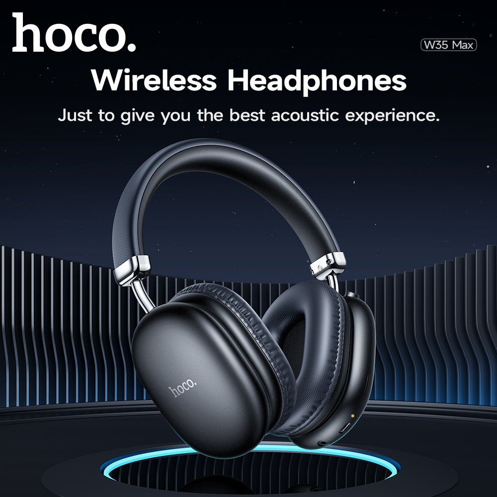 HOCO ulepszony W35 Max Bluetooth 5.3 Bezprzewodowe słuchawki 40 mm Sterownik na ucho Sportowe słuchawki douszne 800 Mah z mikrofonem HiFi Earbuds