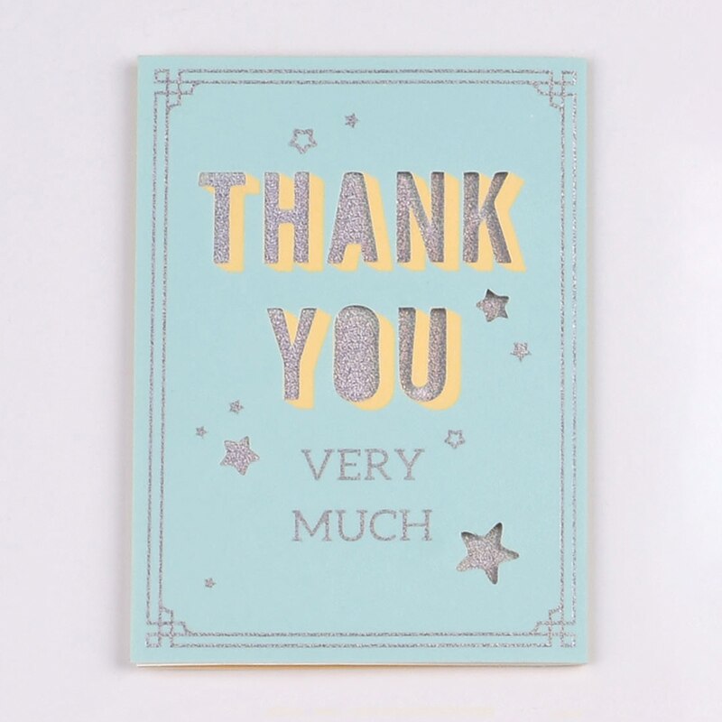 Happy Birthday Card For You Glitter Silver Thank You Card: No.08