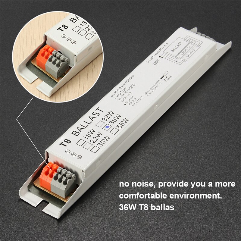 MTSPACE 220-240V AC 36W Wide Voltage T8 Electronic Ballast Fluorescent Lamp Ballasts