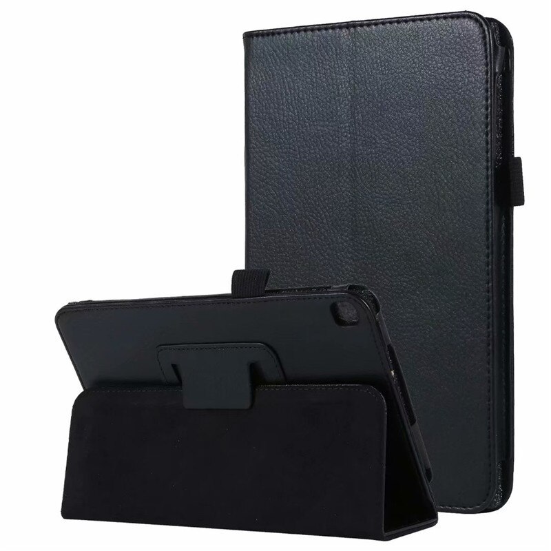 Smart Case For Samsung Galaxy Tab A 8.0" inch Tablet SM-T290 T295 T297 PU Leather Cover Case T290 Protective Case Funda: 02 Black