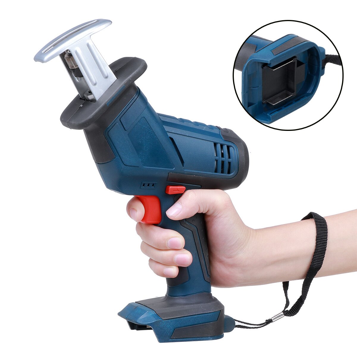 Drillpro 1800rpm 18V Cordless Reciprocating Saw Rechargeable Electric Saw Metal Wood Cutting Machine Tool for Makita 18V Battery