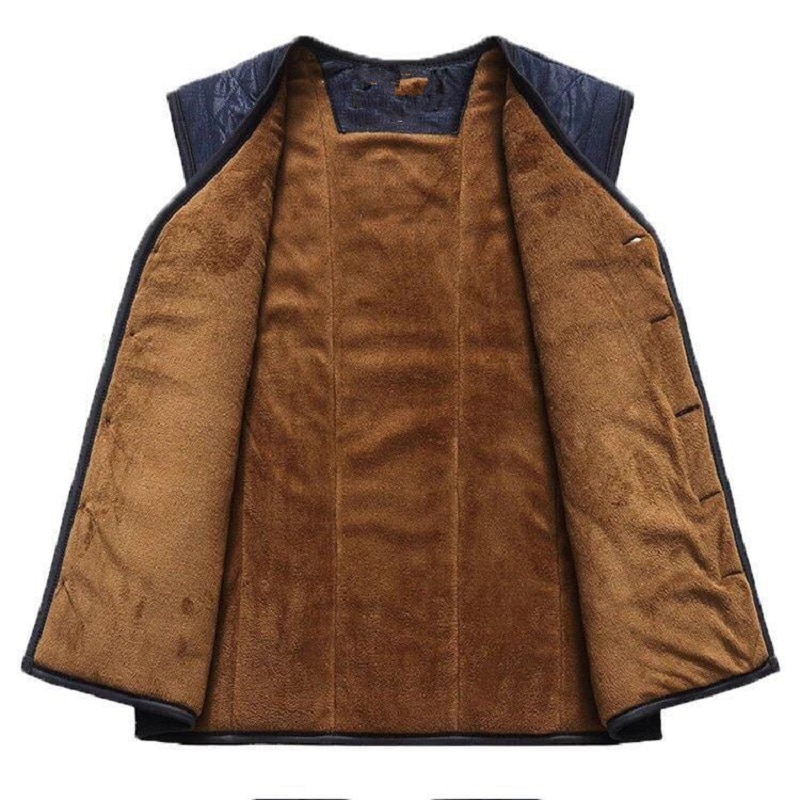 Wbddt liivi miesten hihaton fleece liivi argyle takki miesten lämmin liivi talvi paksu miesliivit vanhat miehet löysät siniset dropit