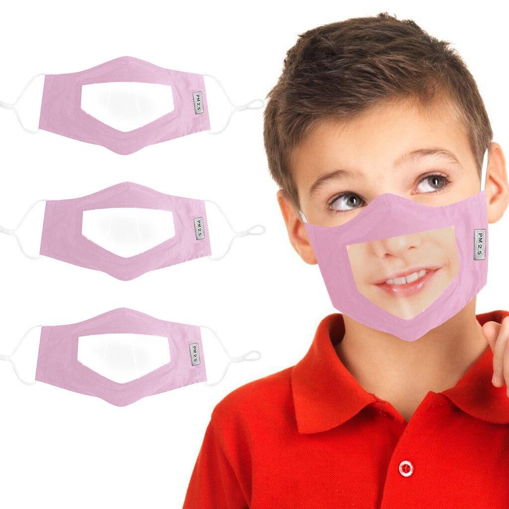 Makss Bambini Bambino Aldult Viso Maks Con Finestra Trasparente Visibile Espressione Per Non Udenti E Problemi Di Udito Mascarillas Masque: D