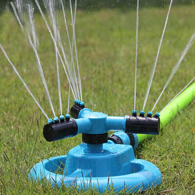 Garden Watering Systems 360 Degree Automatic Rotating Watering Sprinkler Irrigation System 3 Nozzle Pipe Hose Garden Tools