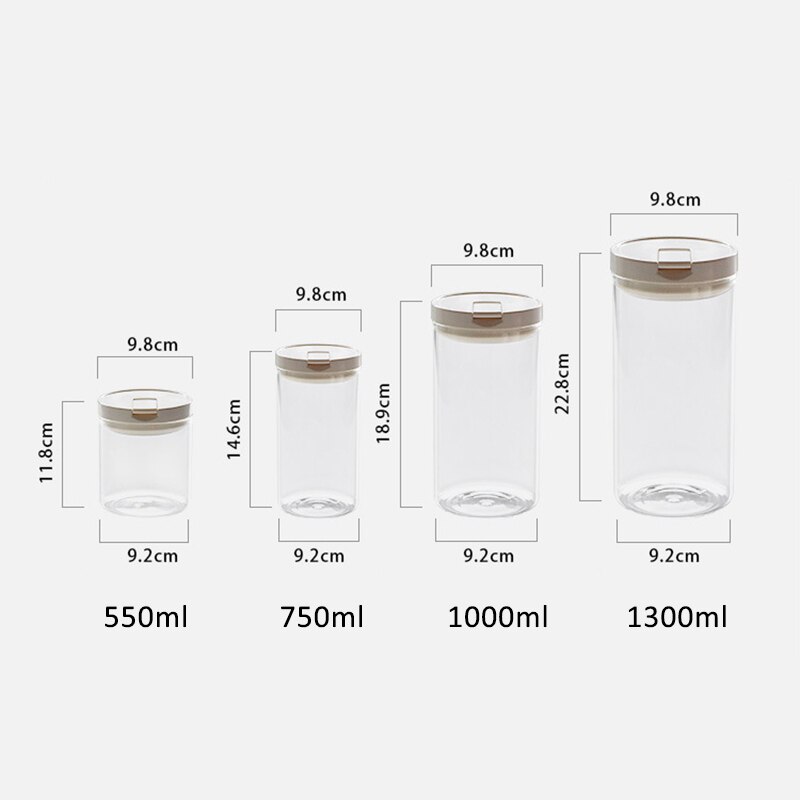 550/1000/1300 ml glas opbevaringsbeholdere til madopbevaring køkken opbevaringsbeholder boks slikflasker glas teglas forseglede dåser med låg