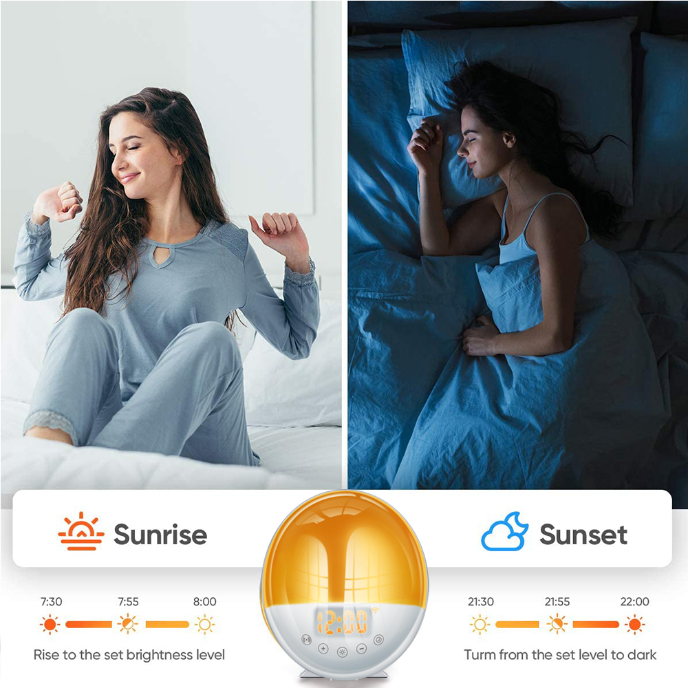 Réveil intelligent WiFi avec Radio FM, alarme de jour de travail, veilleuse numérique, application Tuya, fonctionne avec Alexa Google Home