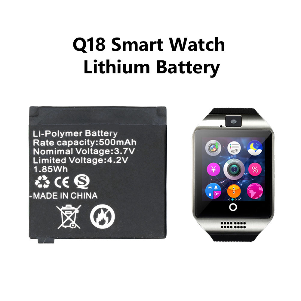 Postiman para reloj inteligente Q18, batería de litio recargable de 500mAh y 3,7 V, batería de polímero de litio de repuesto