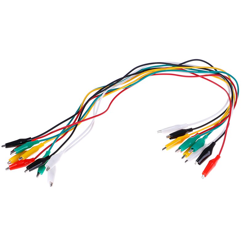 10Pcs Alligator Clips Elektrische Diy Meetsnoeren Alligator Double-Ended Crocodile Clips Roach Clip Test jumper Draad