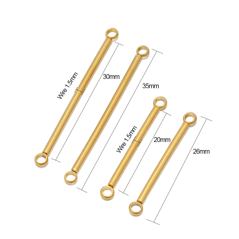 10Pcs Rvs 30/20Mm Bar Links Dunne Stok Strip Connectors Voor Diy Oorbellen Kettingen Connectors sieraden Maken