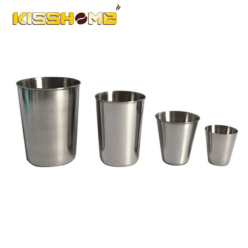 Rostfritt stål metall öl kopp vin koppar kaffeglas te mjölk barn borsta tänderna muggar hem drinkware 30ml 50ml 180ml 320ml